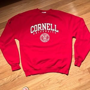 Cornell University Champion crew neck sweatshirt red with white logo size medium